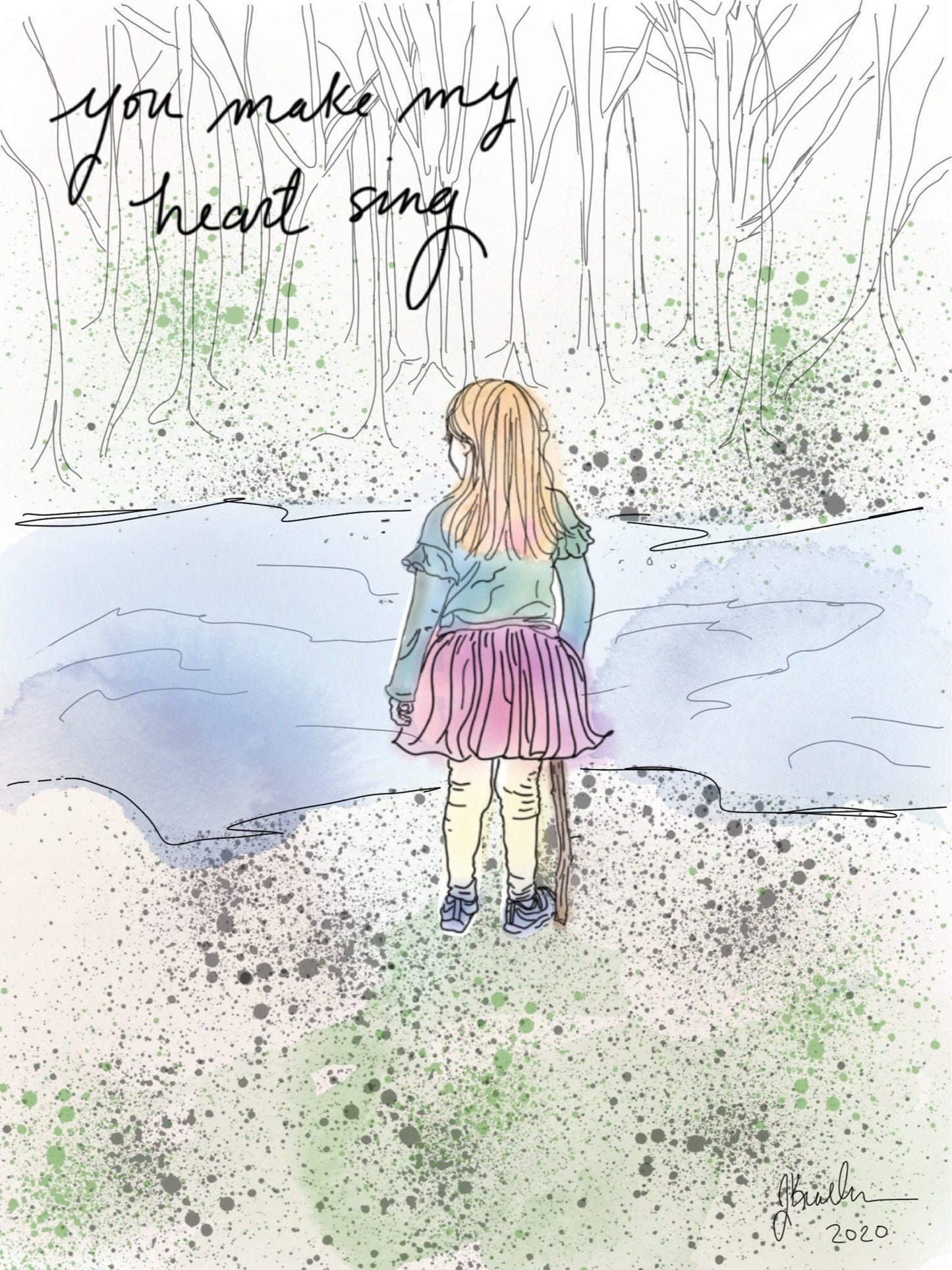 Make My Heart Sing! Wilderness Child Digital Art and Stationary