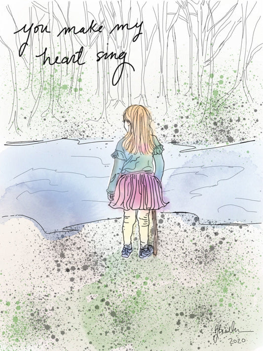 Make My Heart Sing! Wilderness Child Digital Art and Stationary