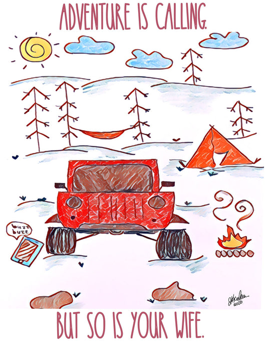 Jeep Adventure Digital Art and Stationary