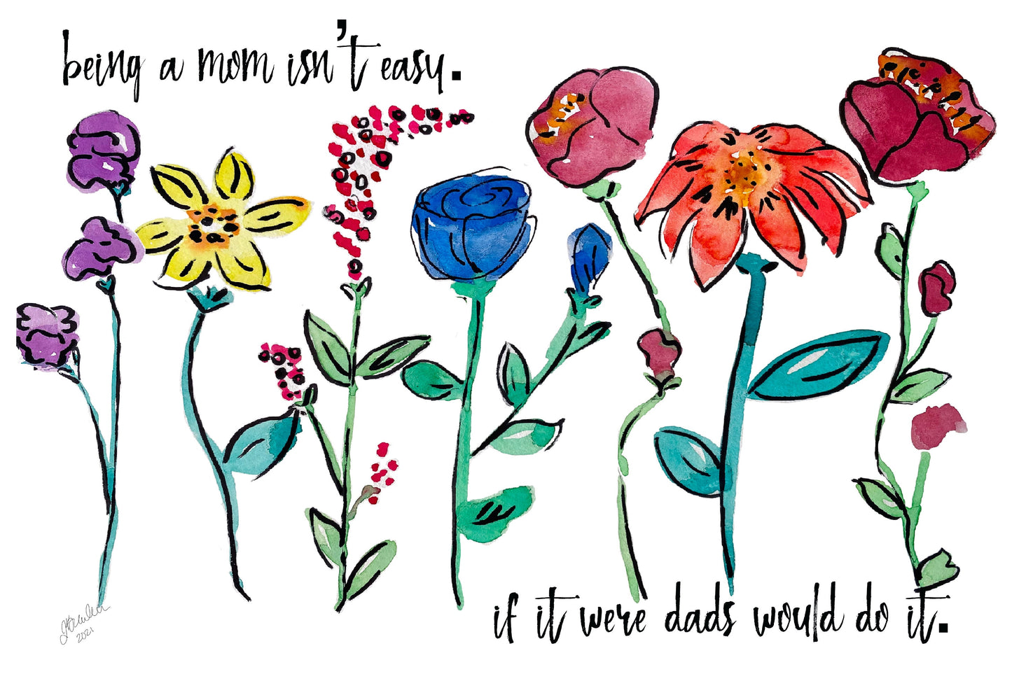 Being a Mom isn’t Easy! Digital Art and Stationary