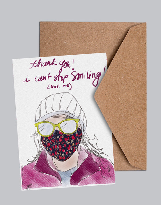 Thank You Card, COVID Style, Digital Art and Stationary