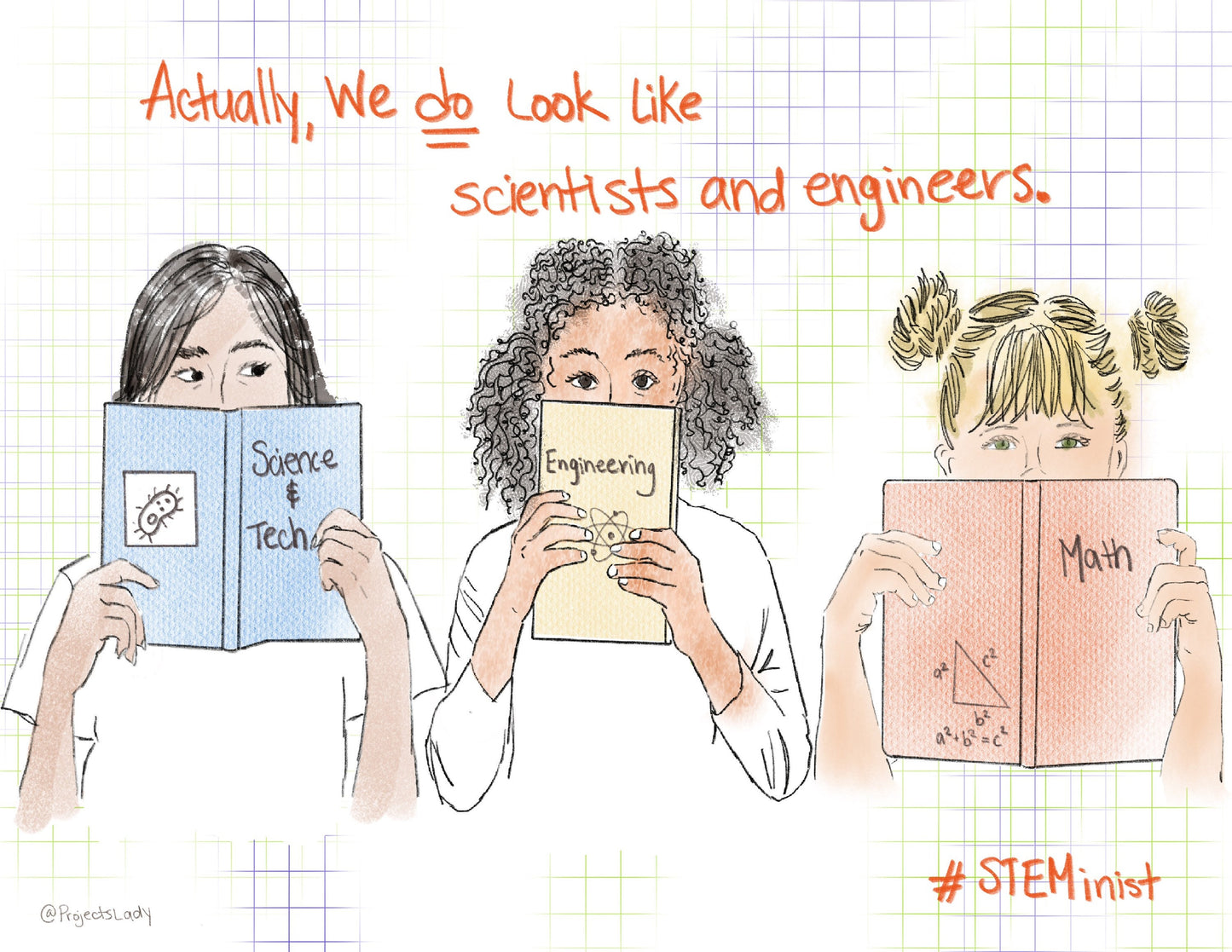 STEMinist Portraits: Girls in Science! Digital Art and Stationary