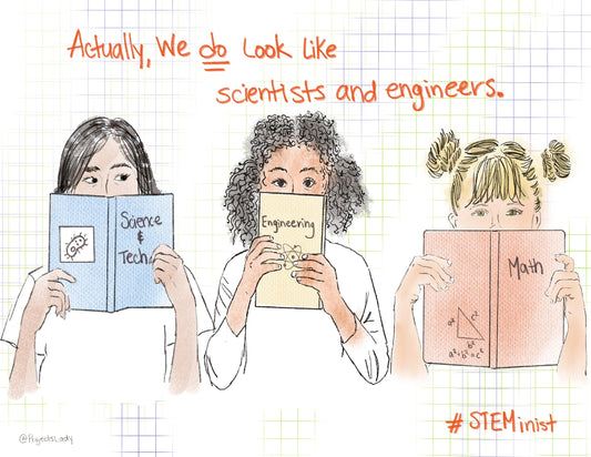 STEMinist Portraits: Girls in Science! Digital Art and Stationary